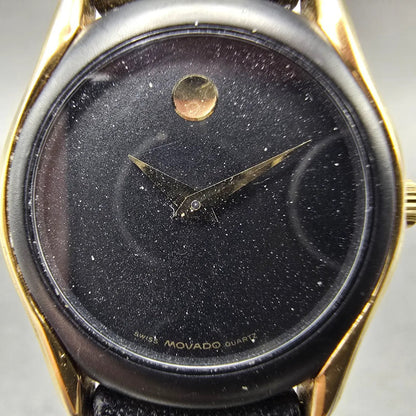 Movado Museum Watch Women 24mm Black Dial Gold Tone Round 88.66.820 PARTS2