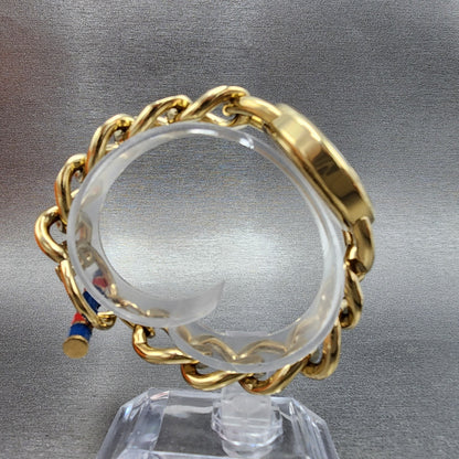 Tory Burch Ravello Watch Women 32mm Blue Dial Gold Tone Round TBW72129