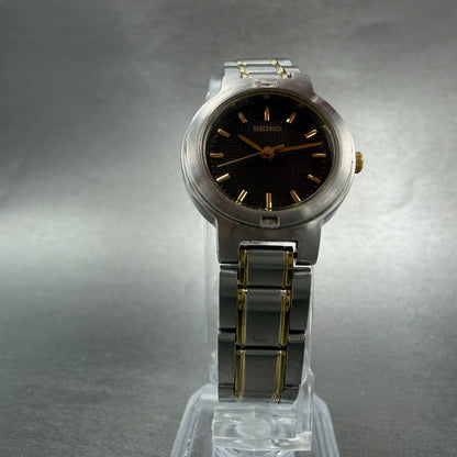 Seiko Watch Women 24mm Black Dial Two Tone Round 7N01-0BA0 New Battery Vintage5