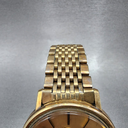 Omega Seamaster De Ville Watch Men 35mm Gold Dial Gold Filled 196.0075 PARTS5