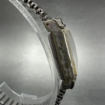 Seiko Solar Watch Women 15mm Silver Dial Silver Tone Manual Tank 10-3160 Runs4