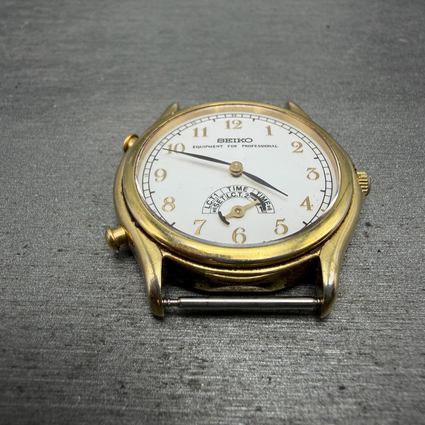 Seiko Equipment For Protentional Watch Men 35mm White Dial Gold Tone PARTS VTG3