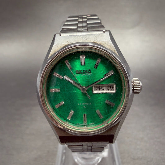 Seiko Automatic Watch Women 26mm Green Dial Steel Daydate 2206-0590 PARTS0
