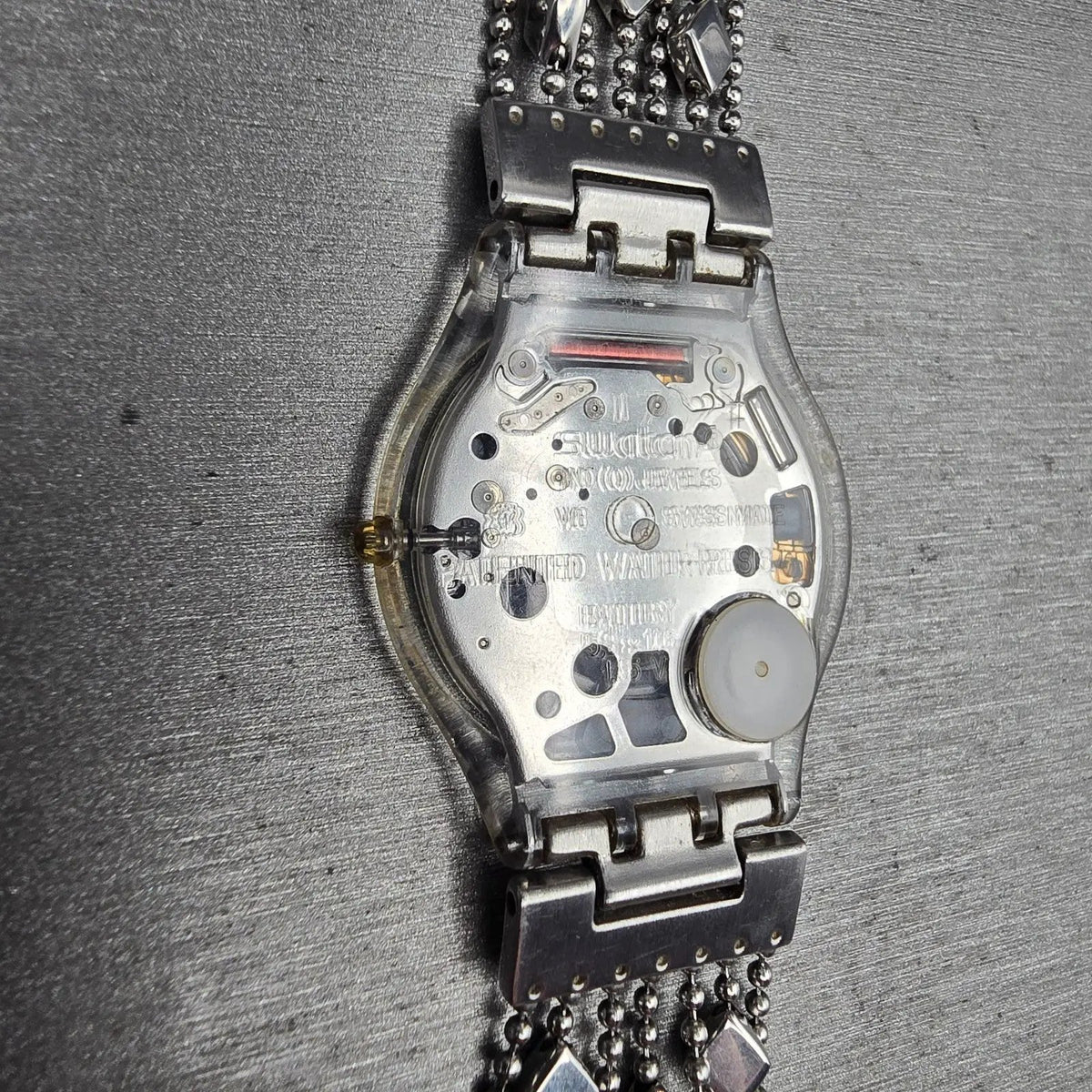 Swatch Brim Over Watch Women 34mm Black Dial Clear Case SFG295G New Battery8
