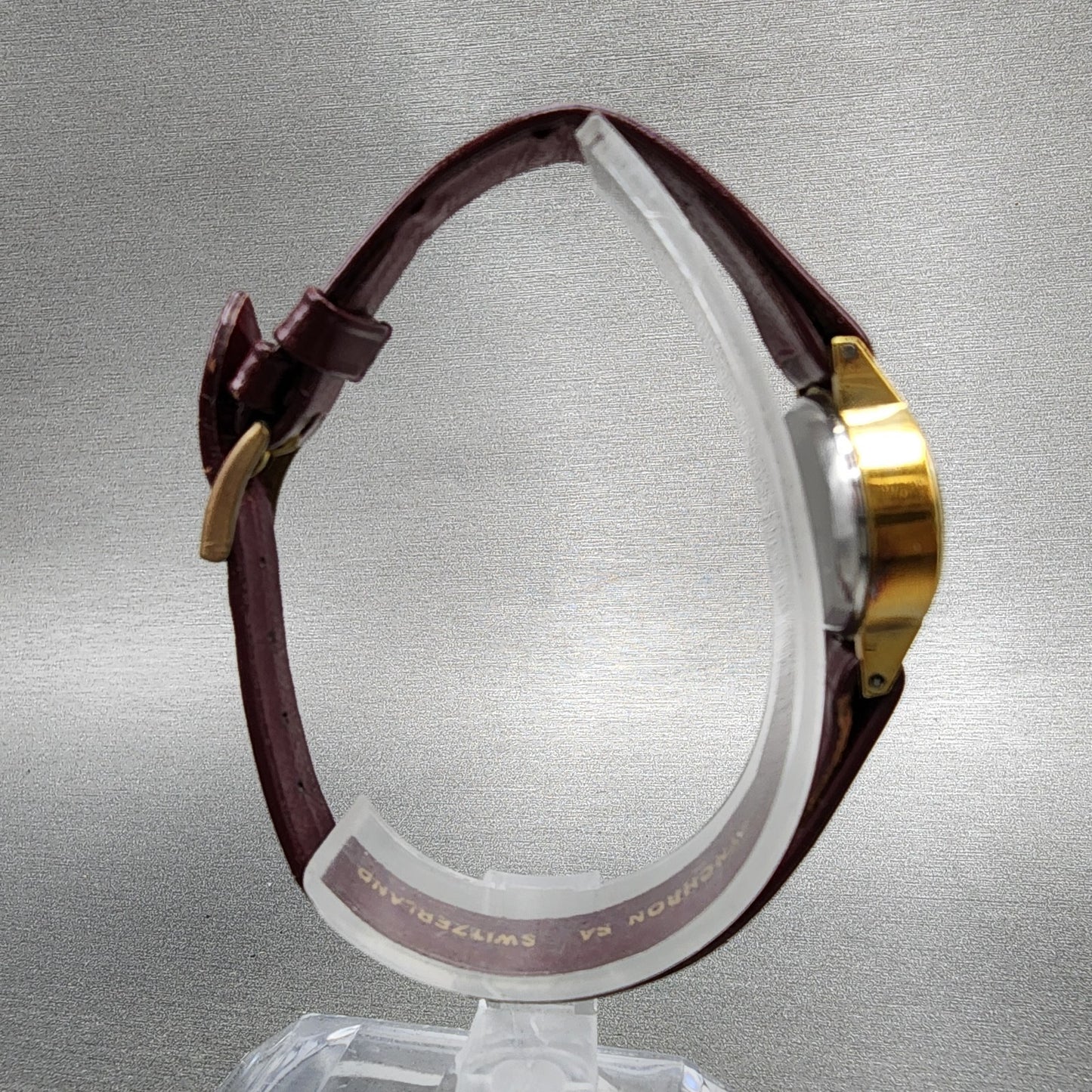 Ernest Borel Watch Women 25mm Red Dial Gold Plated Manual Wind Runs VTG7