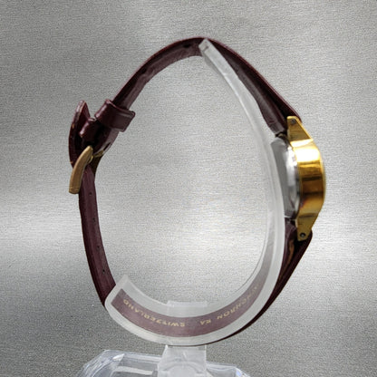 Ernest Borel Watch Women 25mm Red Dial Gold Plated Manual Wind Runs VTG7