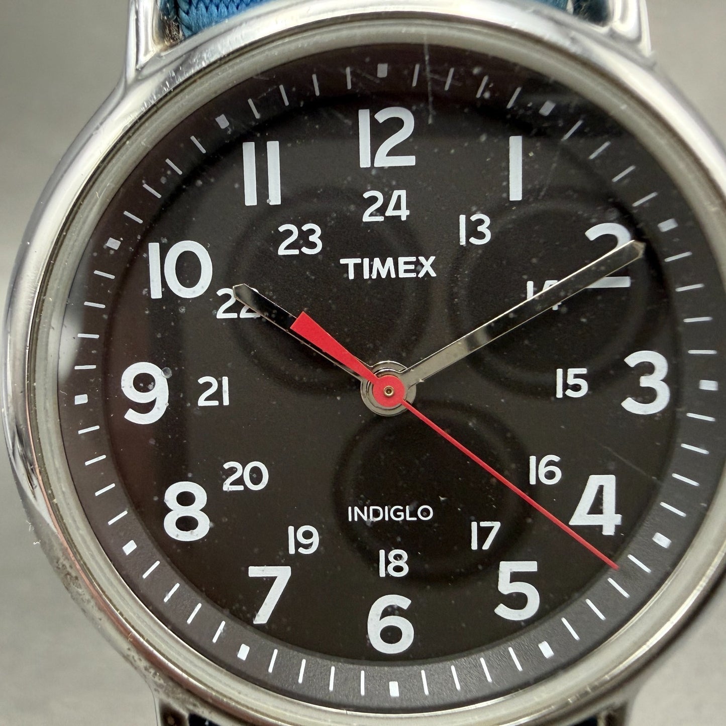 Timex Weekender Watch Men 37mm Black Dial Silver Tone Round T2N647 New Battery1