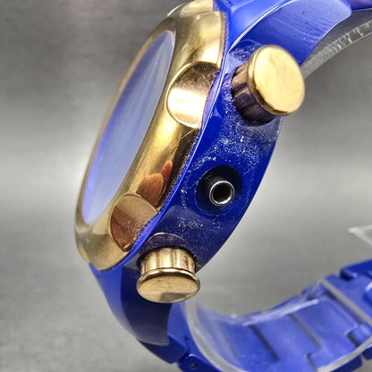 Invicta Chronograph Watch Women 39mm Blue Dial Blue Ceramic Date READ!!!!! 200703