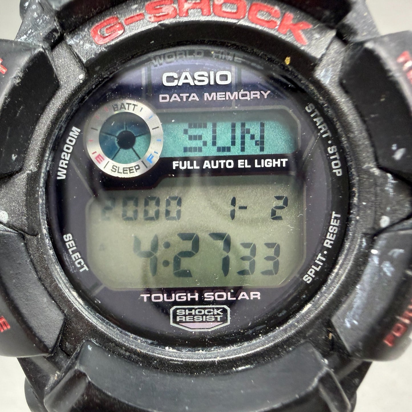 Casio G-Shock G-2300B Watch Men 47mm Digital Black Solar Alar, Chrono PARTS2