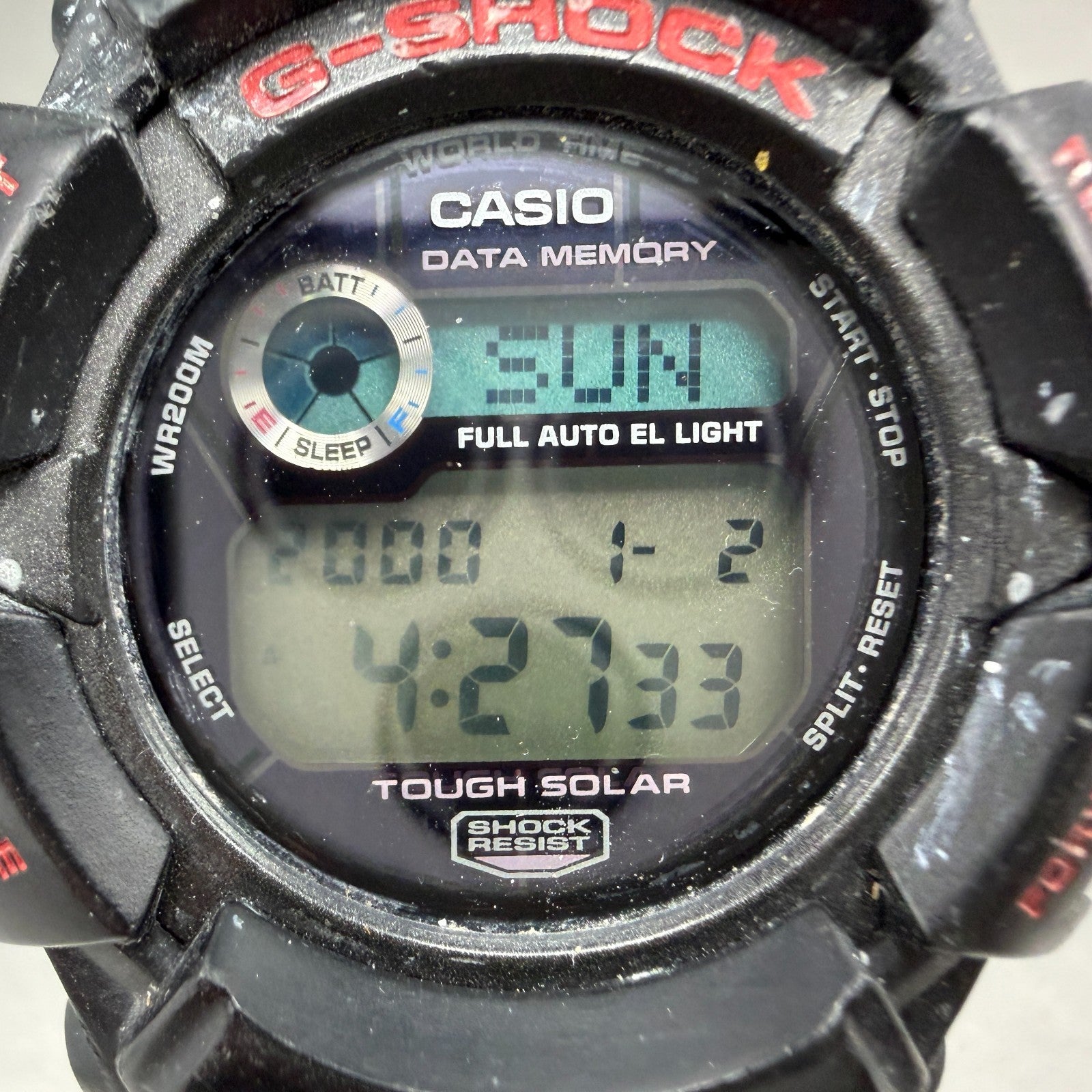 Casio G-Shock G-2300B Watch Men 47mm Digital Black Solar Alar, Chrono PARTS2