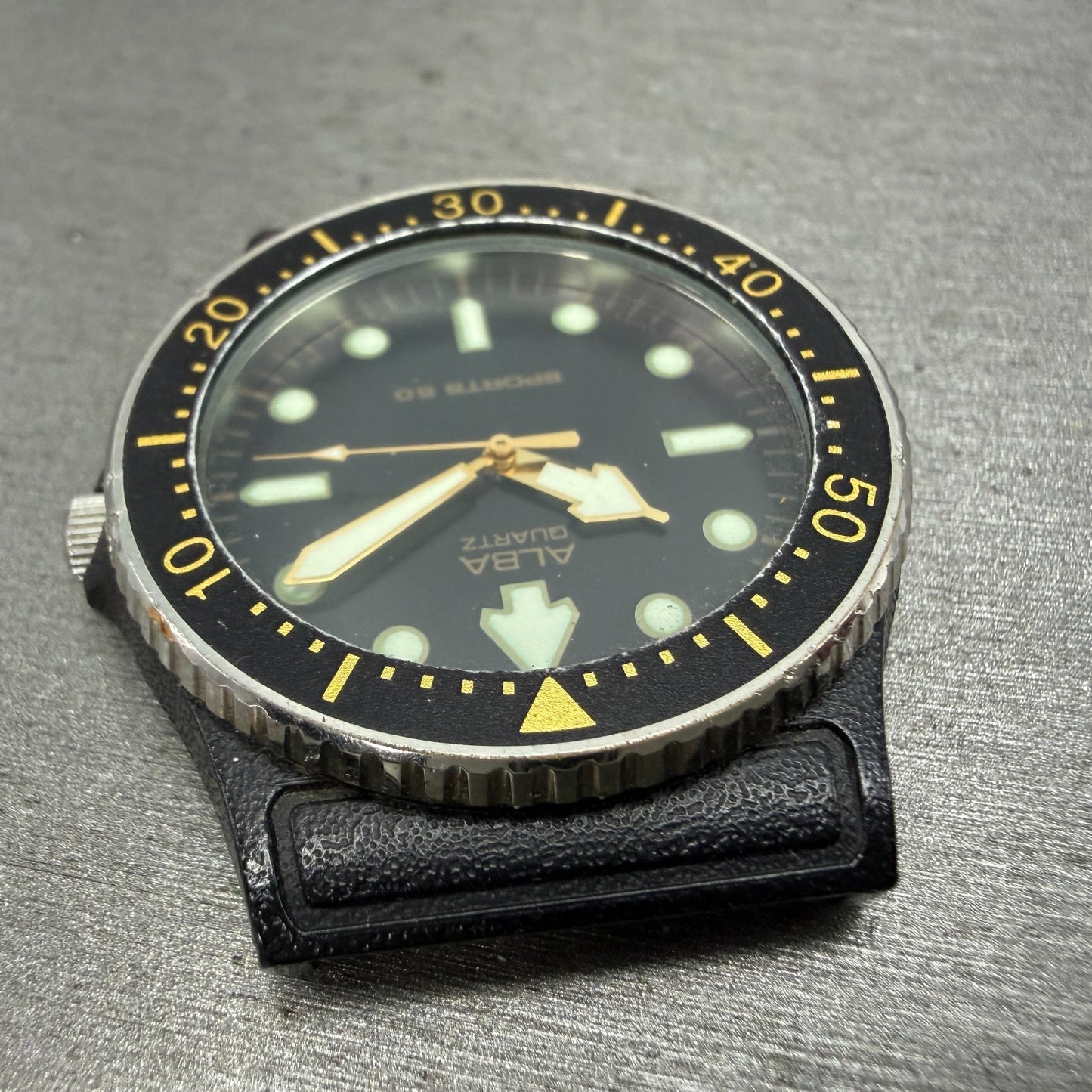 Seiko ALBA Dive Watch Men 36mm Black Dial Black Tone Round Y481-014A New Battery4