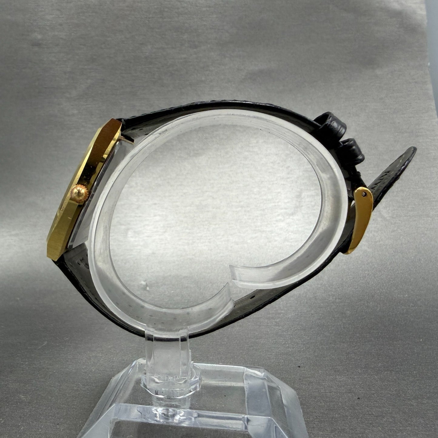 Longines Tank Watch Men 29mm Black Dial Gold Tone Rectangle  3699 952 New Batt6