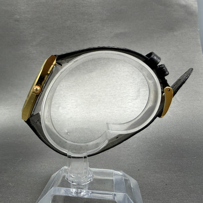 Longines Tank Watch Men 29mm Black Dial Gold Tone Rectangle  3699 952 New Batt6