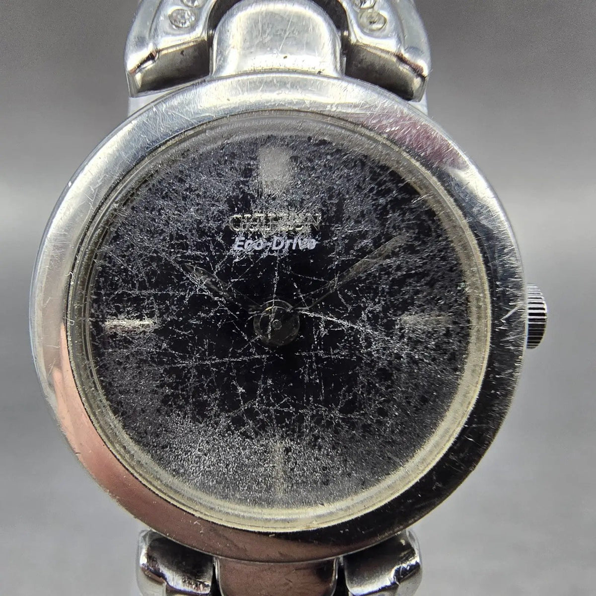 Citizen Eco-Drive Watch Women 23mm Black Dial Silver Tone B023-K006309 Works1