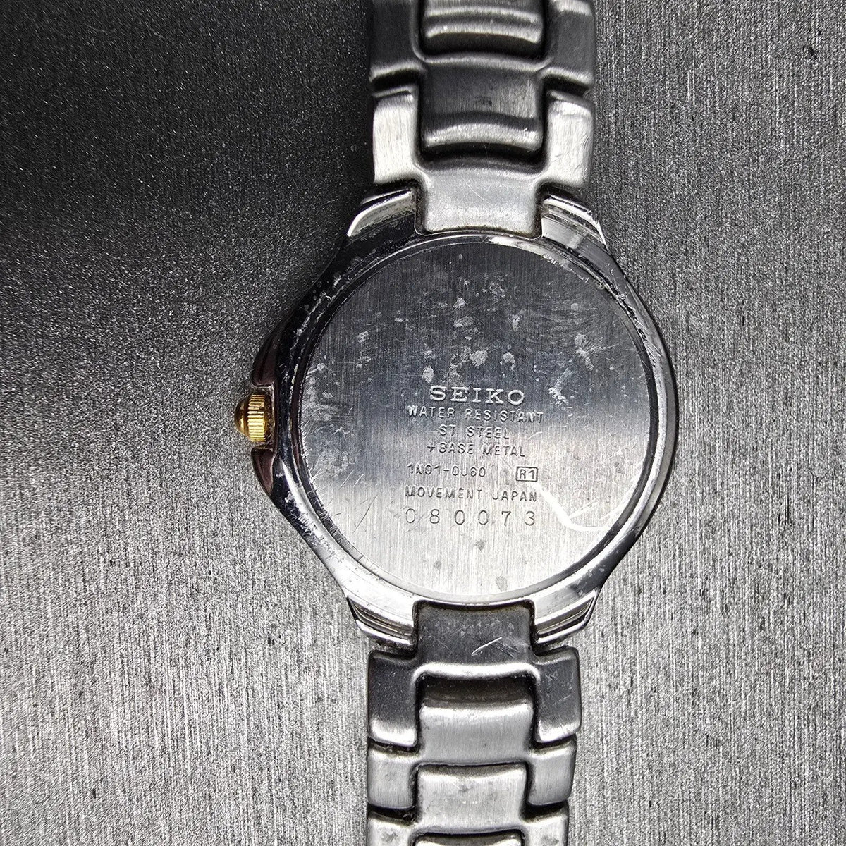 Seiko Watch Women 25mm White Dial Two Tone Round 1N01-0J60 New Battery VTG JP210