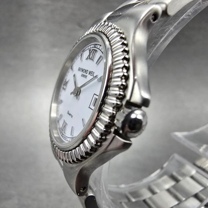 Raymond Weil Watch Women 26mm White Dial Silver Tone Date Round 9270 New Battery2