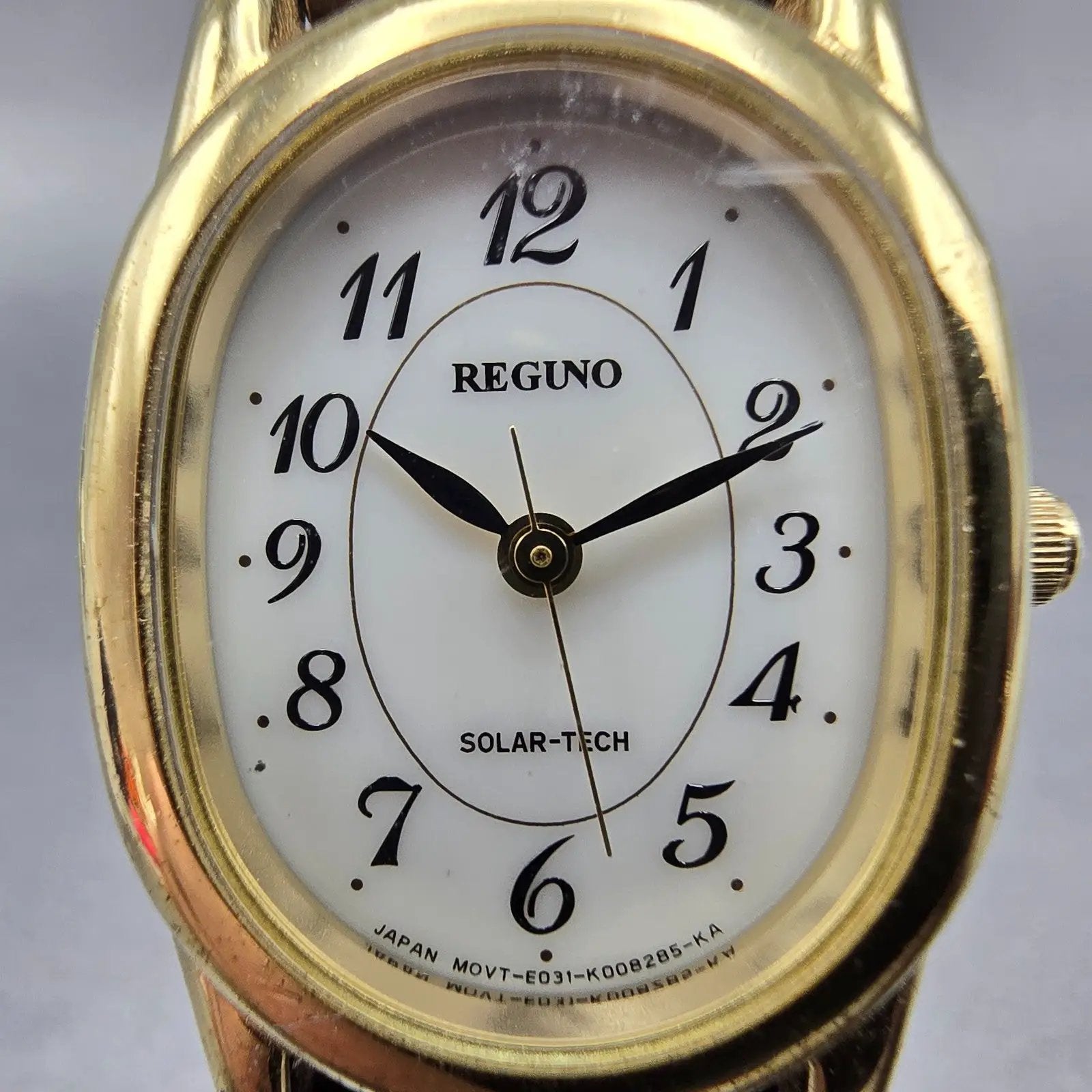 Citizen Reguno Solar Watch Women 22mm White Dial Gold Tone E031-K005396 Oval1
