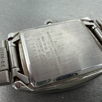 Seiko Alba Tank Watch Men 31mm White Dial Silver Tone 7N01-0FG0 New Battery9