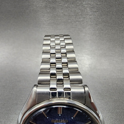 Seiko Automatic Watch Men 38mm Blue Texture Dial Steel Daydate 6309-8480 Runs AB