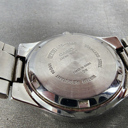 Casio Women Diver Watch Women 33mm Pink Dial Silver Tone Date LTD1035 New Batt9