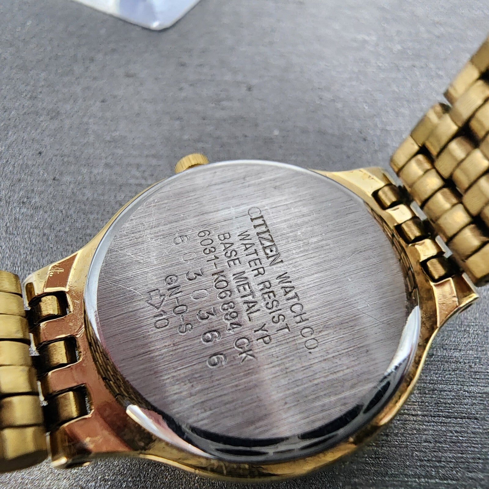 Citizen Watch Women 24mm Black Dial Gold Tone Round 6031K06894 New Battery9