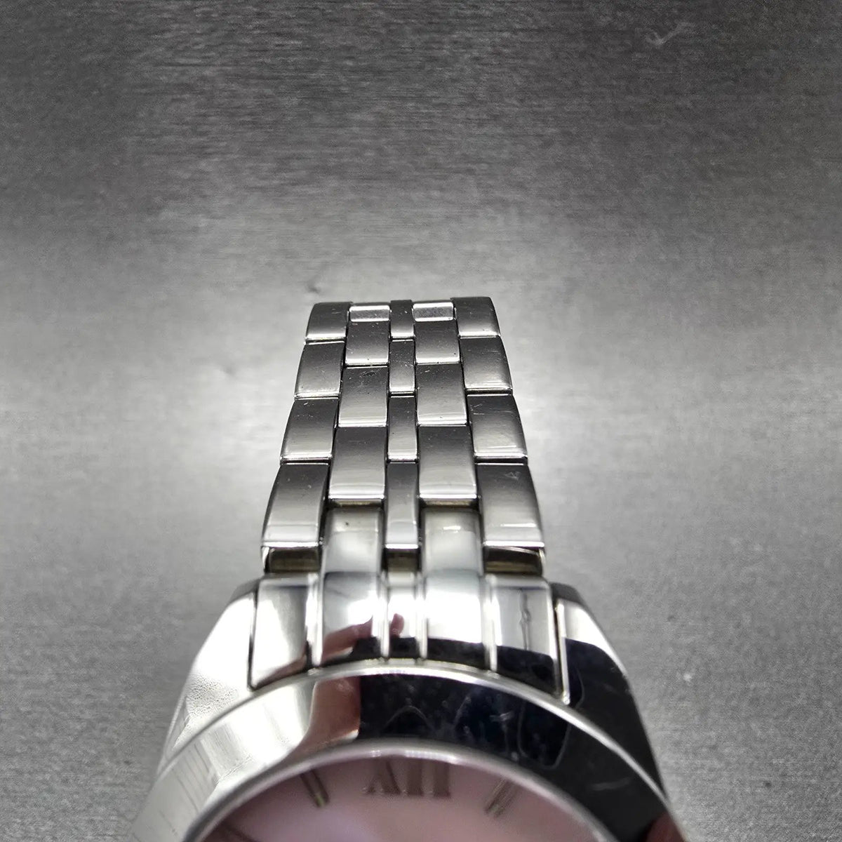 Android Watch Women 32mm Pink MOP Dial Steel Round AD771 New Battery4