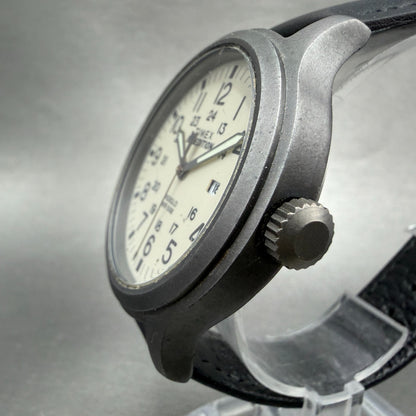 Timex Expedition Scout Watch Men 43mm White Dial Steel Date T49963 New Battery2