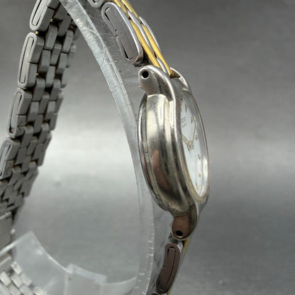 Seiko Watch Women 20mm White Dial Two Tone Round 1N00-0G60 New Battery Vintage3