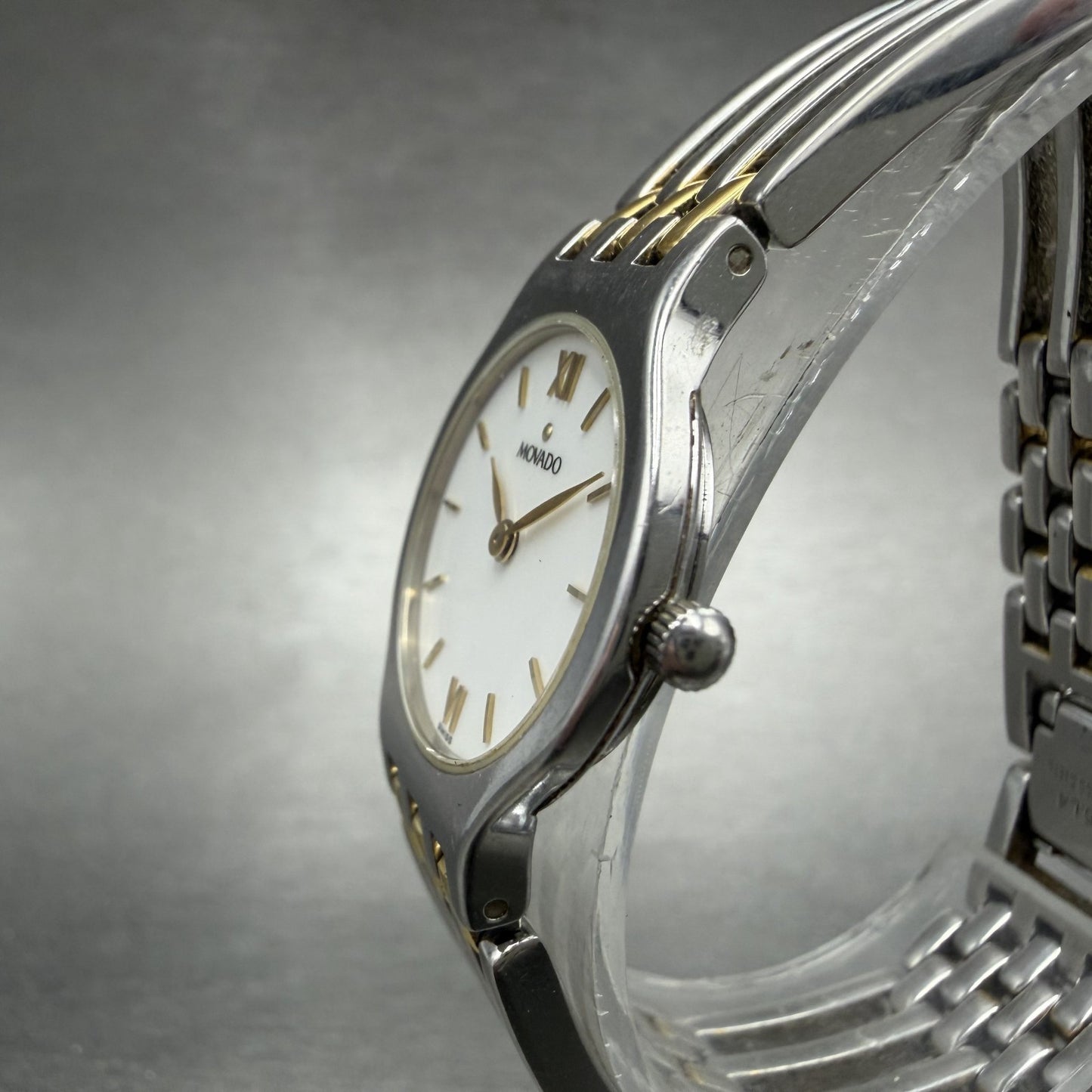 Movado Esperanza Watch Women 23mm White Dial Two Tone Round 84-25-811 New Batt2
