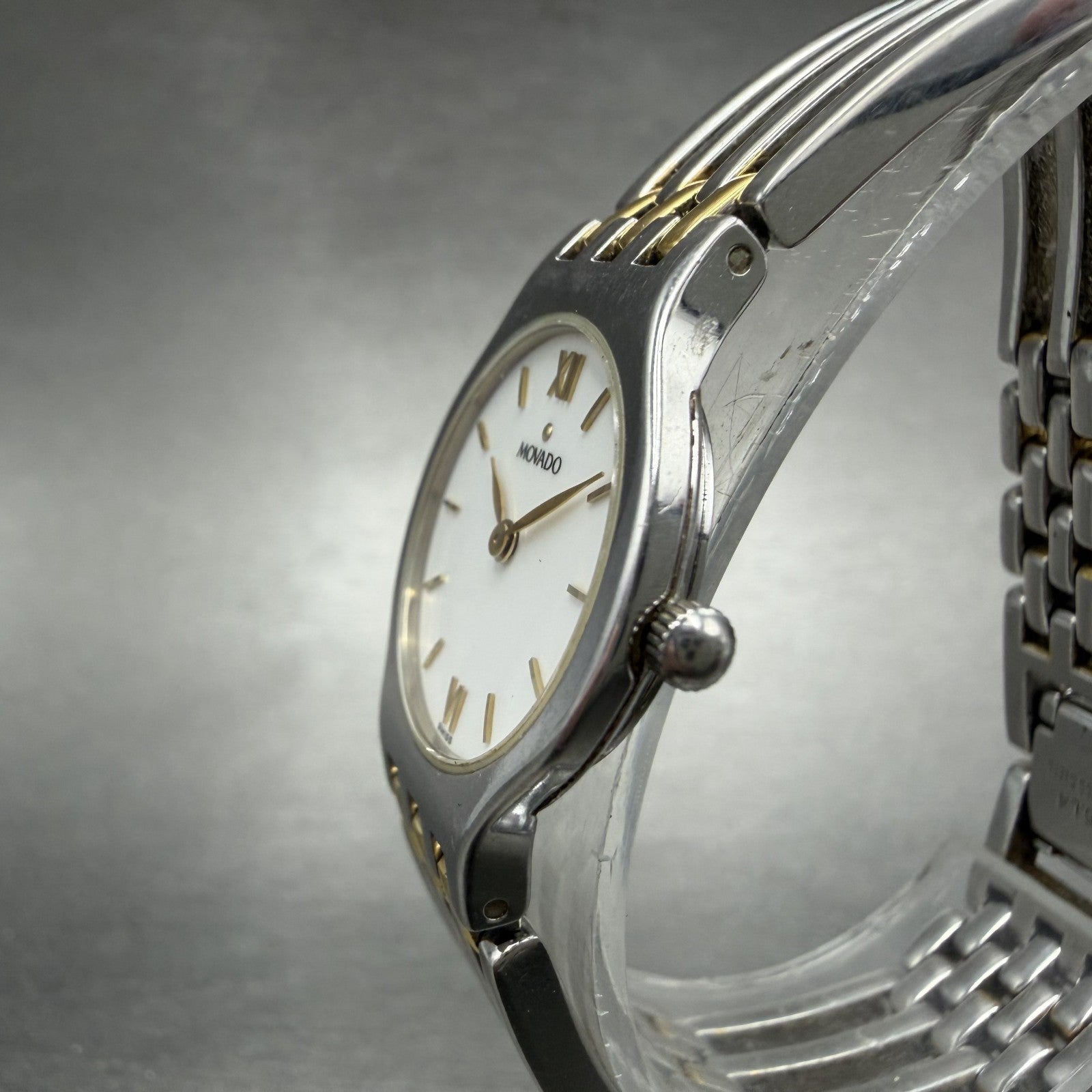 Movado Esperanza Watch Women 23mm White Dial Two Tone Round 84-25-811 New Batt2