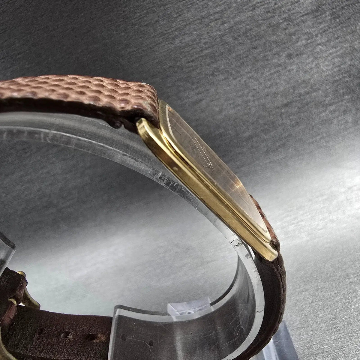 Seiko Watch Men 27mm Gold Dial Gold Tone Rectangle 9300-5009 New Battery3