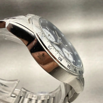 Seiko Chronograph Watch Men 38mm Blue Dial Silver Date Round 7T92-0DW0 New Batt3