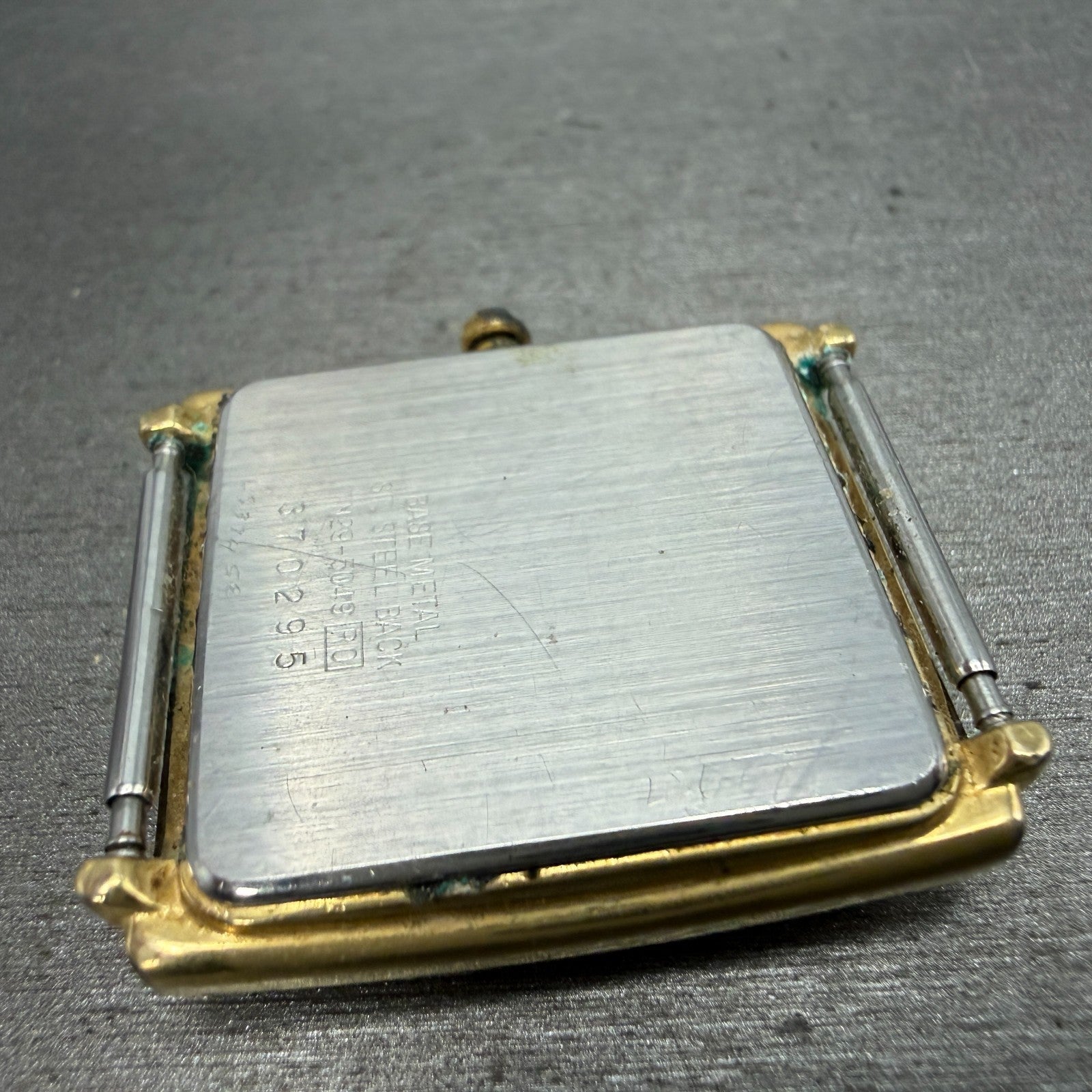 Seiko Tank Watch Men 29mm Champagne Dial Gold Tone Date Rectangle 7N29-5049 PART12