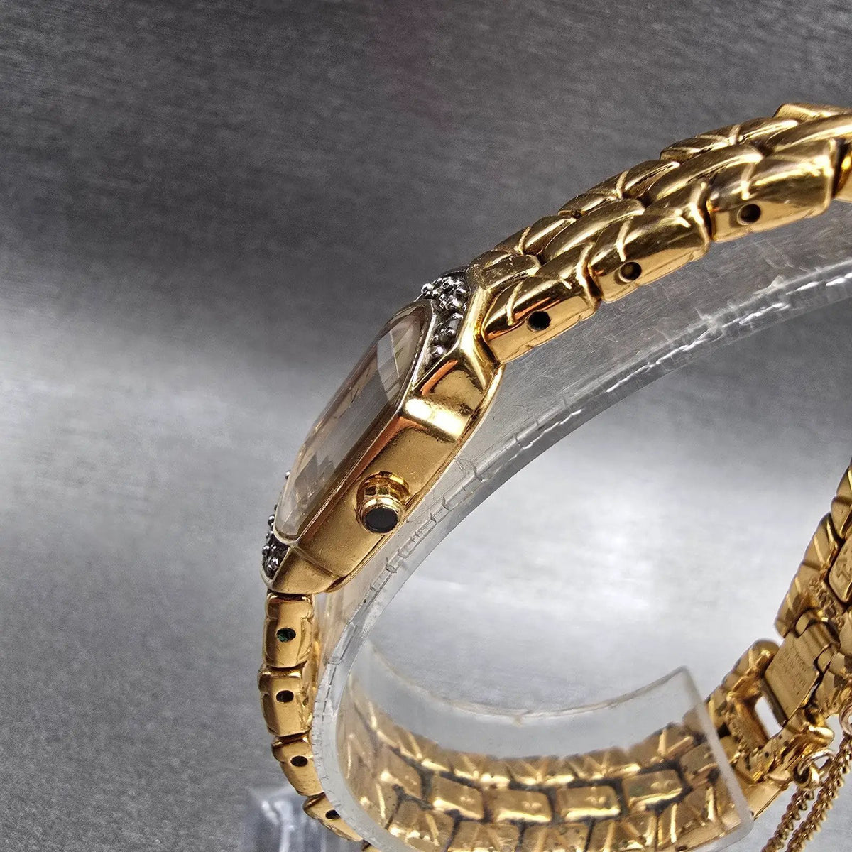 Seiko Lassale Watch Women 13mm Gold Dial Gold Diamond 2E20-7179 New Battery2