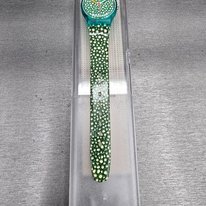 Swatch South Molton Watch Women 25mm Green Dial Green Case LL103 New Battery NOS3