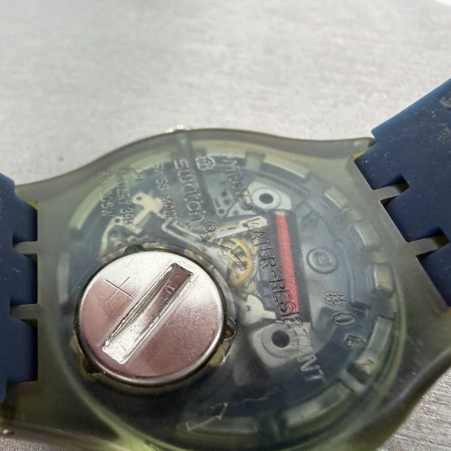 Swatch Blue Rebel Watch Men 41mm Blue Dial Gray Daydate SUON700 New Battery9