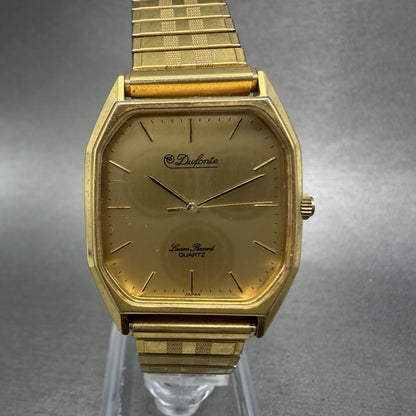 Lucien Piccard Dufonte Tank Watch Men 29mm Gold Dial Gold Tone Octagon New Batt0