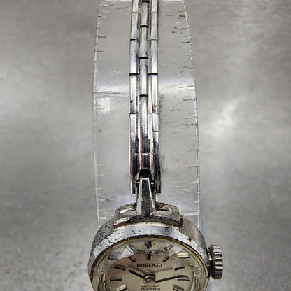 Seiko Special Watch Women 17mm Silver Dial White Gold Plated Manual Wind Runs3
