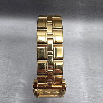 Bulova Caravelle Watch Men 26mm Gold Dial Gold Tone Rectangle 44D06 New Battery4