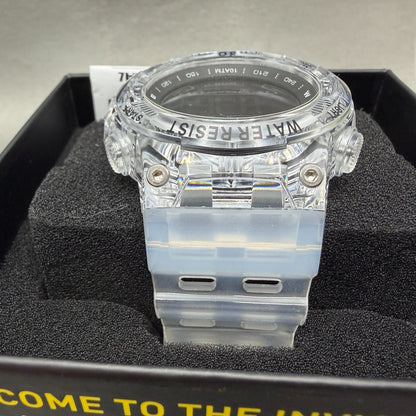 Invicta Racing Digital Watch Men CLear Alarm Chrono Round Translucent 490414