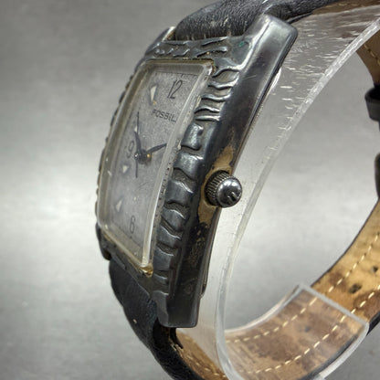 Fossil Tank Watch Unisex 24mm Gray Dial Silver Tone Rectangle ET7828 New Battery3