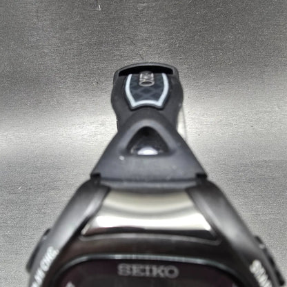 Seiko Super runner Watch Men 43mm Black Alarm Chronograph S680-00A0 Solar Works4