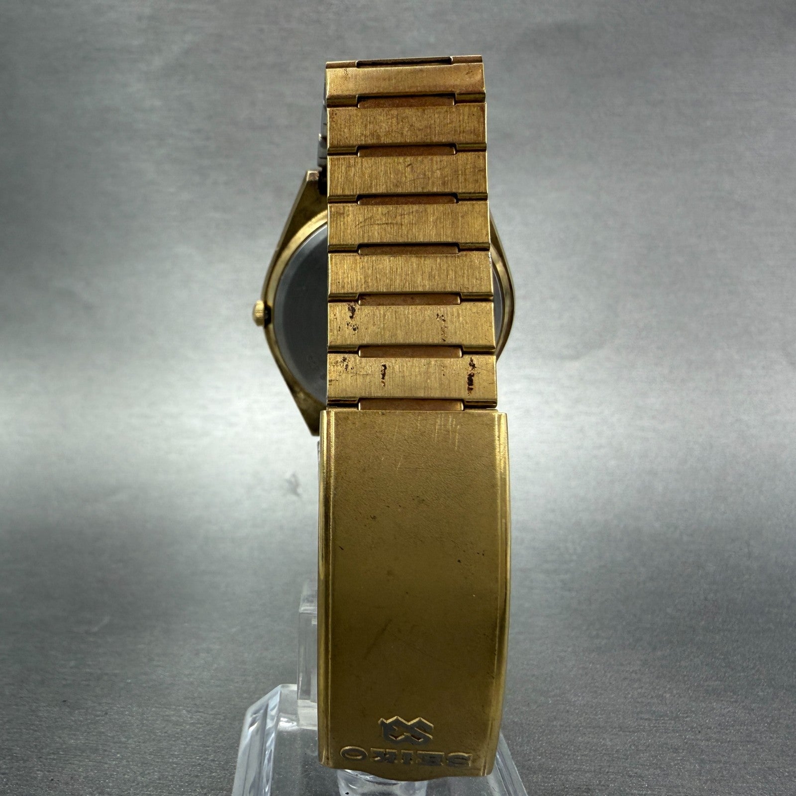 Seiko SQ Watch Men 35mm Champagne Dial Gold Tone Daydate 8123-7040 New Battery7
