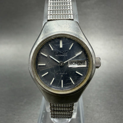 Seiko Automatic Watch Women 24mm Gray Dial Silver Tone Daydate 2706-0110 Runs0
