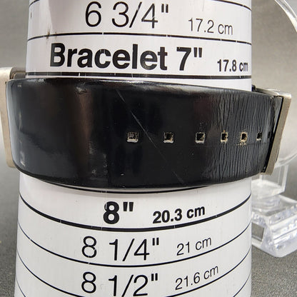 Calvin Klein Watch Women 30mm Black Dial Silver Tone Square Leather New Battery10