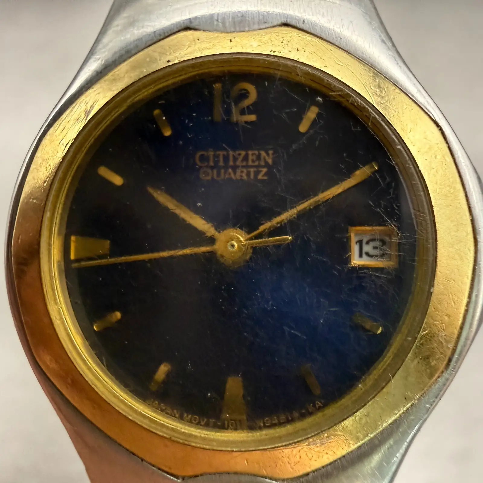 Citizen Watch Women 25mm Blue Dial Two Tone Date Round 1012-S76183 New Battery1