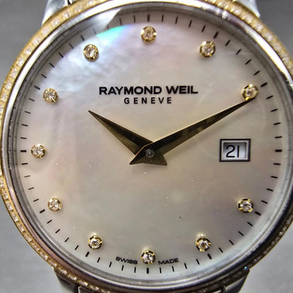Raymond Weil Toccata Watch Women 29mm MOP Dial Two Tone Date 5988 New Battery1