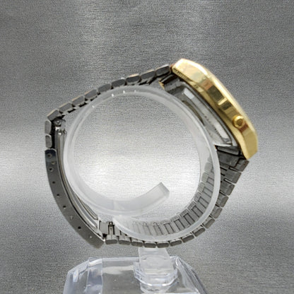 Seiko Digital Watch 34mm Gold Tone Daydate Rectangle F0395010 PARTS9