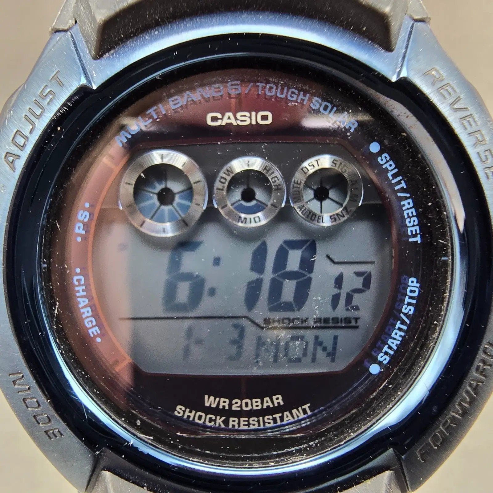 Casio G-Shock GW-M500F Watch Men 47mm Blue Black Alarm Chronograph Works Solar781