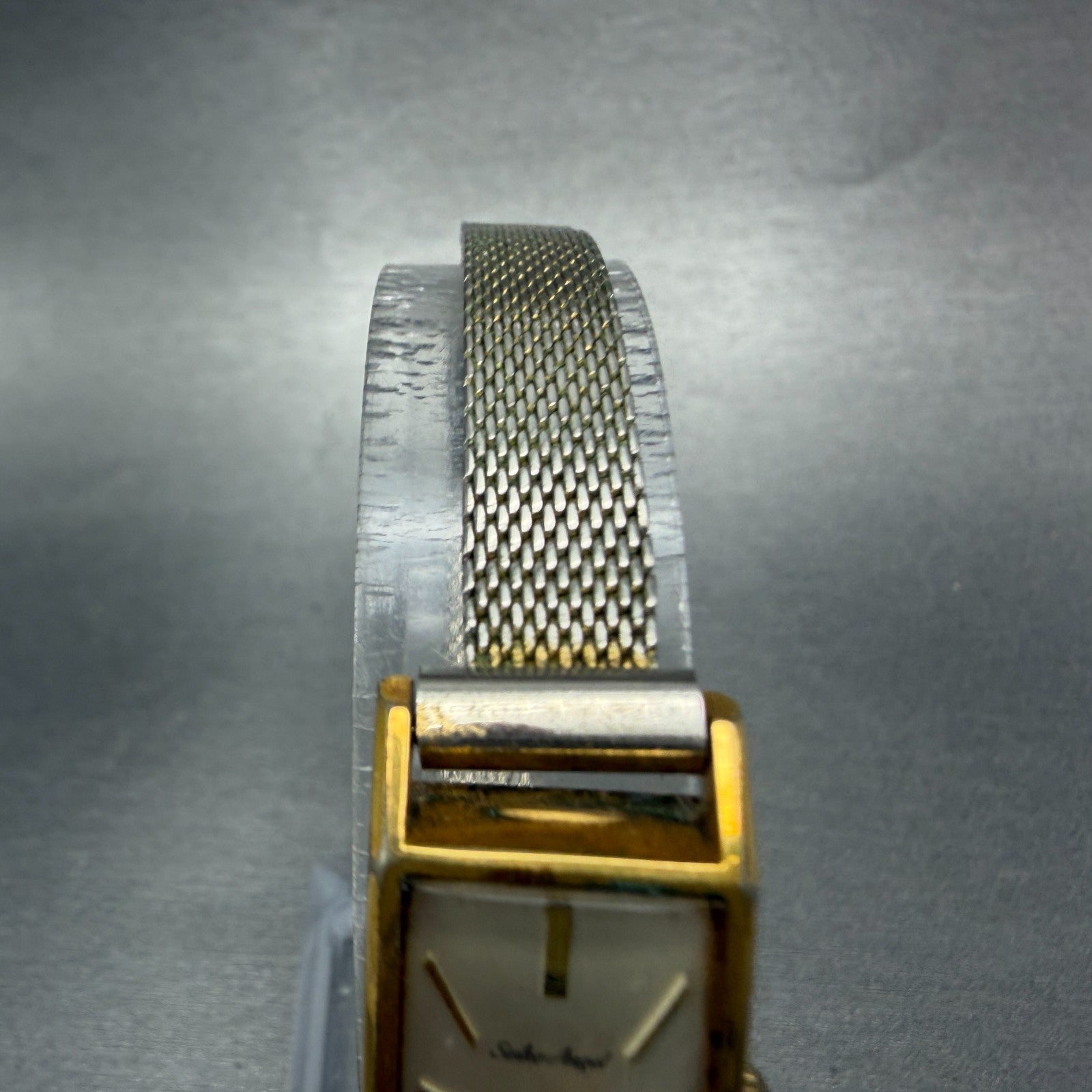 Seiko Angle Watch Women 15mm Silver Dial Gold Plated Manal Wind Runs 29001 VTG4